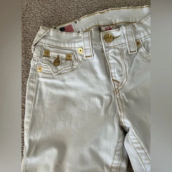 True Religion White Skinny Jeans with Gold Hardware – Size 24 - Picture 8 of 12